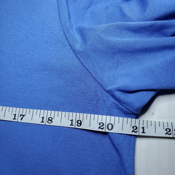 J. Jill Wearever Collection Blue Paisley A-Line Dress Flutter Sleeves Sz L - Picture 7 of 10